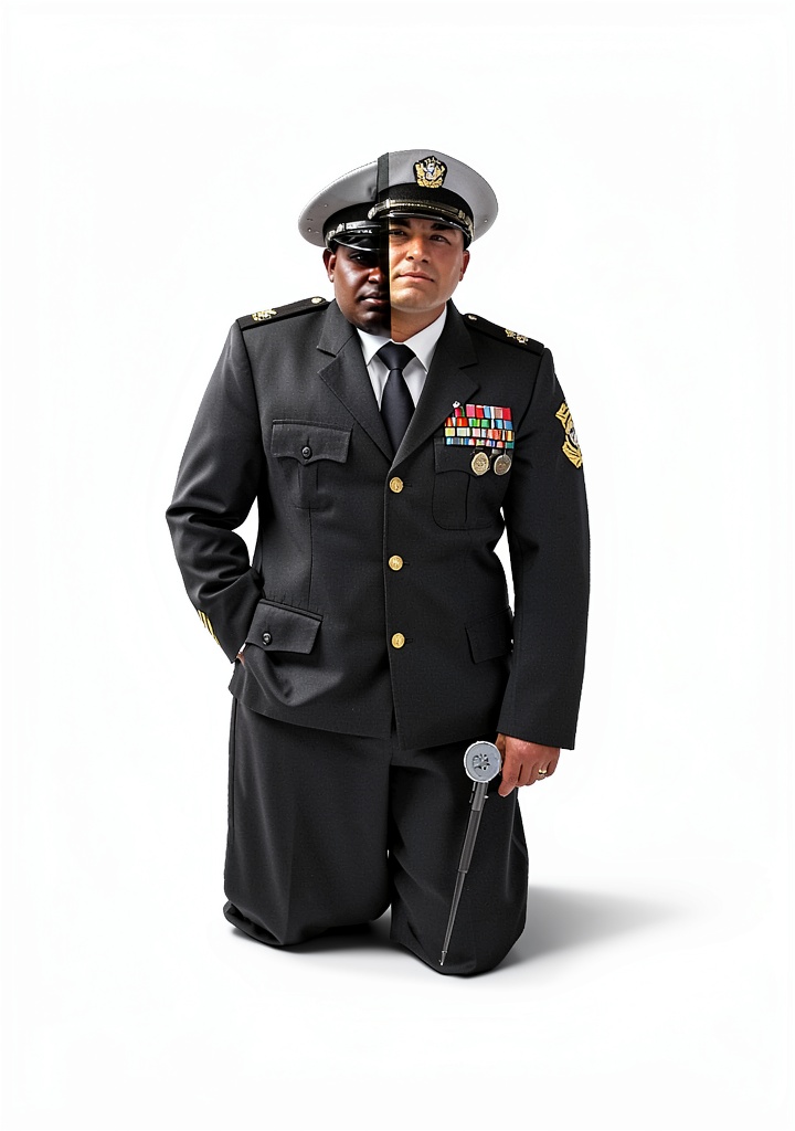 Reader studying military uniform illustrations on a tablet