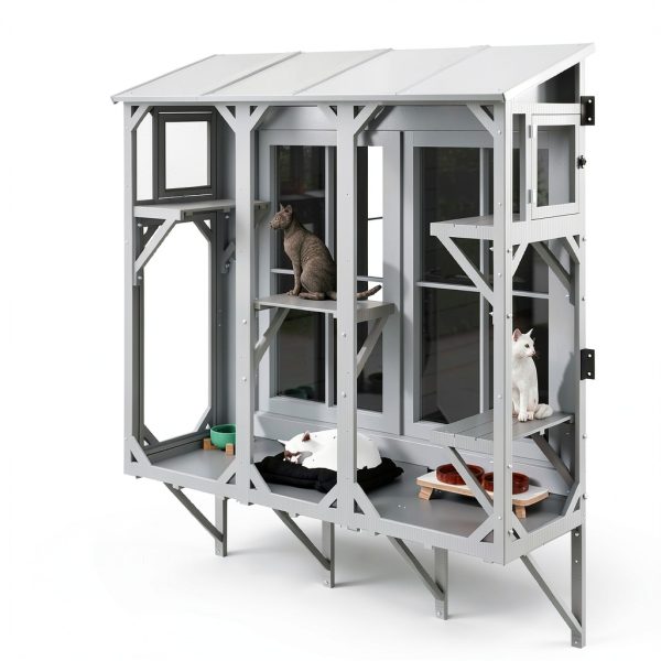 Cat Catio ketive Expandable Window Perch 4 Platforms 3 Doors 68" L-0