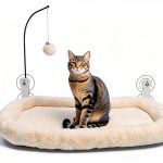 Cordless Cat Window Perch iPengYer White Hammock with Ball-0