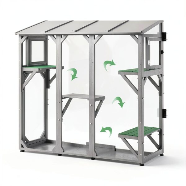 Cat Catio ketive Expandable Window Perch 4 Platforms 3 Doors 68" L-6