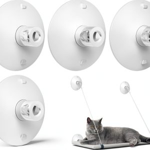 4 Pieces Cat Window Perch Suction Cup Powerful Window Bed Seat Replacement Suction Cup Clear PVC Sucker Pads for Cat Hammocks/Window Seat/Perch-0