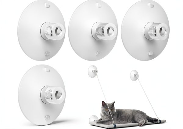 4 Pieces Cat Window Perch Suction Cup Powerful Window Bed Seat Replacement Suction Cup Clear PVC Sucker Pads for Cat Hammocks/Window Seat/Perch-0