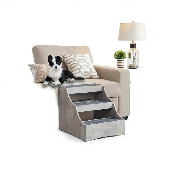 unipaws Pet Bunk Bed Window Perch with Removable Step Grey-3