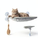 POMESEA Cat Window Perch Glow Gray L Cordless Foldable Hammock-0