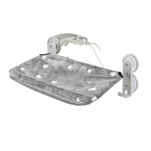 POMESEA Cat Window Perch Glow Gray L Cordless Foldable Hammock-4