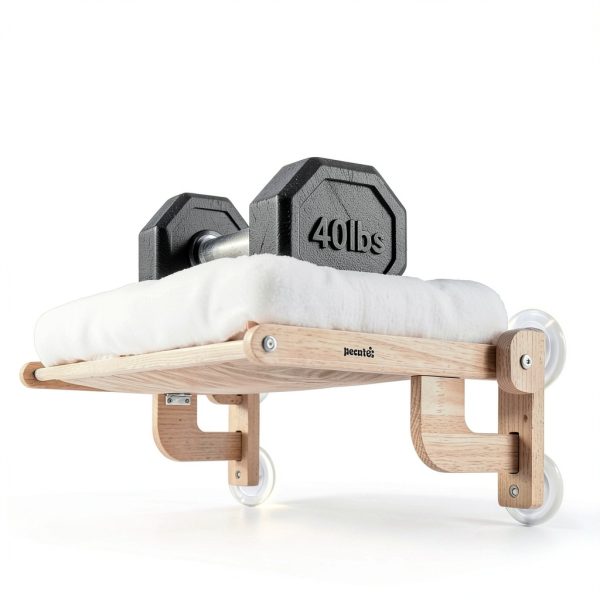 Cat Window Perch Pecute Cloud-Soft Foldable Bed with Wood Frame White-3
