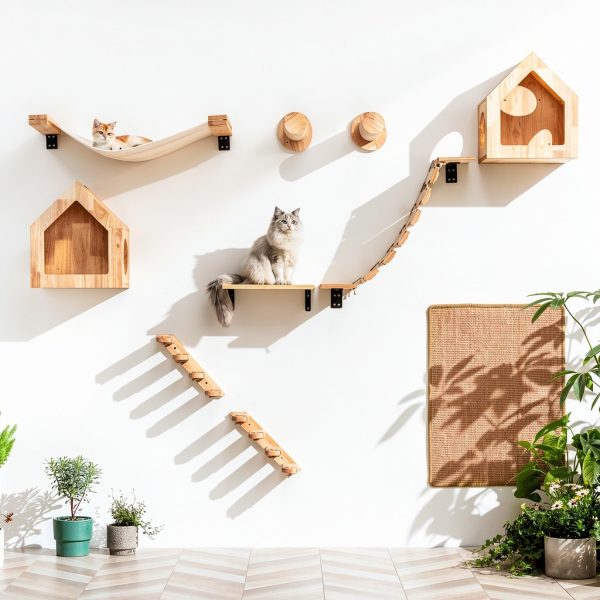 Cat Wall Furniture FUKUMARU 34x13 Rubberwood Hammock Shelf-5