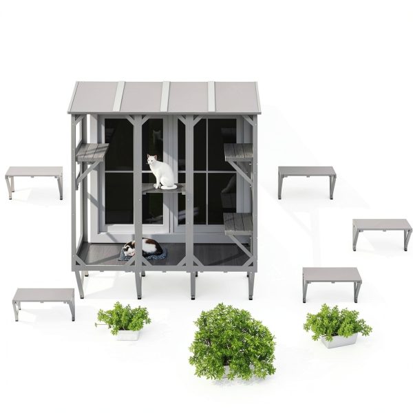 Cat Catio ketive Expandable Window Perch 4 Platforms 3 Doors 68" L-7