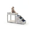 unipaws Pet Bunk Bed Window Perch with Removable Step Grey-1