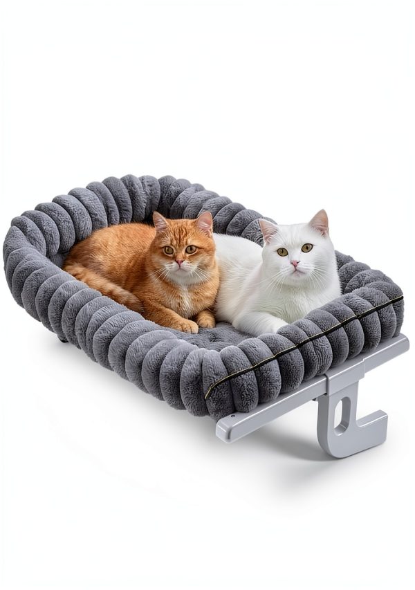 Cloud-Cuddle Cat Window Perch Zoratoo Gray Large 4‑Sided Hammock-2
