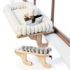Zakkart SnugCloud Cat Window Perch with 4-Sided Bolster - Orthopedic Cat Hammock for Window Sill - Solid Hardwood & Metal Frame - Window Seat for Pets (Natural Color Wood w/White Bed, Medium)-1