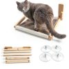 Foldable Cat Window Perch, Natural Wood, 16.5''×12'' Hammock, 35 lbs Weight Limit, Cat Window Hammock for Small Size Windows-4