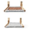 Foldable Cat Window Perch, Natural Wood, 16.5''×12'' Hammock, 35 lbs Weight Limit, Cat Window Hammock for Small Size Windows-3