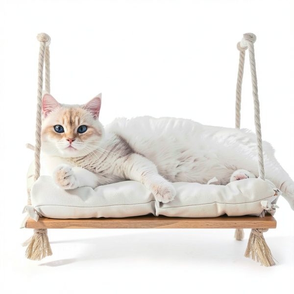 Cat Window Perch with Industrial-Grade Suction Cups - Solid Pine Wood Hammock Bed, Soft Cushion - 42 lb Capacity for Cats Inside-1