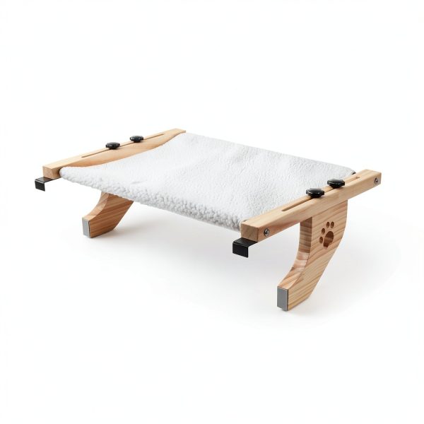 AMOSIJOY Cat Sill Window Perch Sturdy Cat Hammock Window Seat with Wood & Metal Frame for Large Cats, Easy to Adjust Cat Bed for Windowsill, Bedside, Drawer and Cabinet-2
