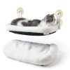 Zakkart Foldable Cat Hammock for Window - Cordless, Embeded Machine Washable Bed, Robust Metal Frame - Cat Window Perch for Large Cats and Kittens (White Bolster Bed, Medium)-5