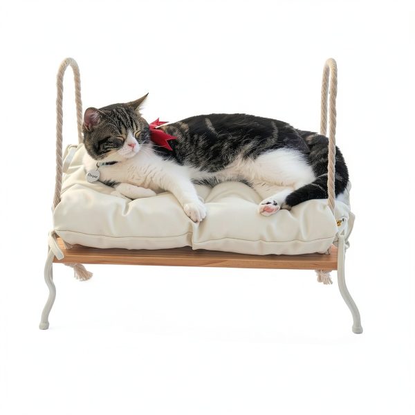 Cat Window Perch with Industrial-Grade Suction Cups - Solid Pine Wood Hammock Bed, Soft Cushion - 42 lb Capacity for Cats Inside-4