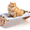 AMOSIJOY Cat Sill Window Perch Sturdy Cat Hammock Window Seat with Wood & Metal Frame for Large Cats, Easy to Adjust Cat Bed for Windowsill, Bedside, Drawer and Cabinet-1