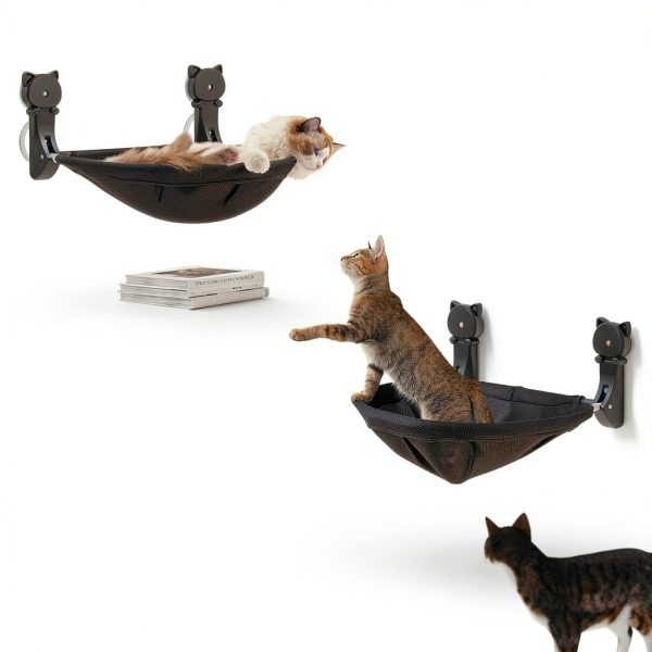 Cat Window Perch JUNSPOW Foldable Cordless Breathable Cat Bed with-1