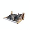Foldable Cat Window Perch, Natural Wood, 16.5''×12'' Hammock, 35 lbs Weight Limit, Cat Window Hammock for Small Size Windows-0